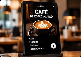 Pantalla digital aplicada a cafeterías